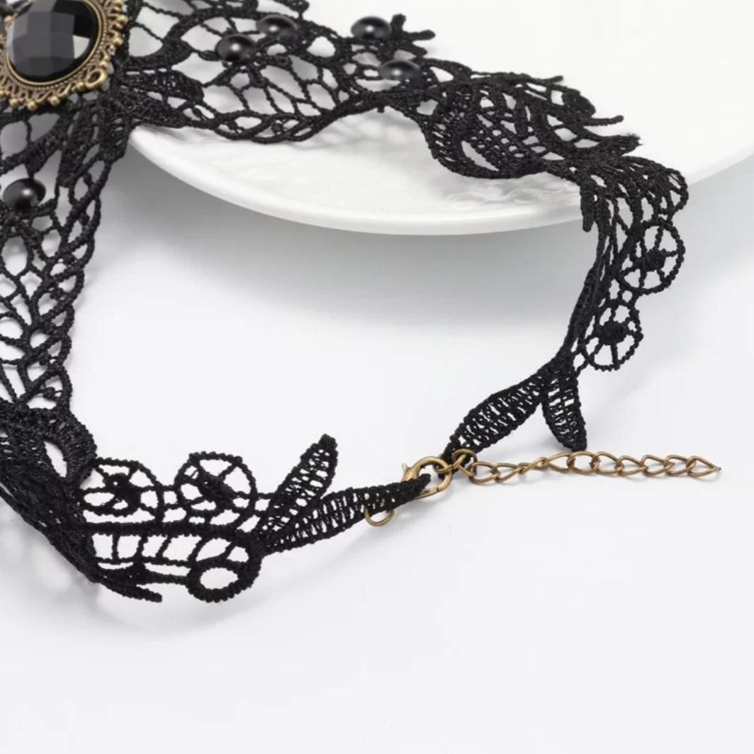 Gothic Black Lace Choker Necklace