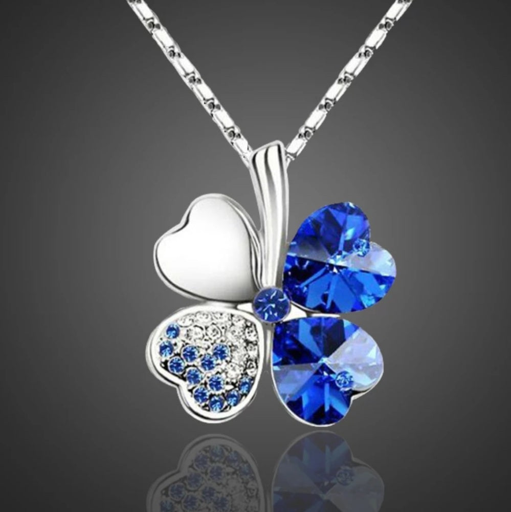 Happiness Lucky 4 Leaf Clover Pendant Necklace