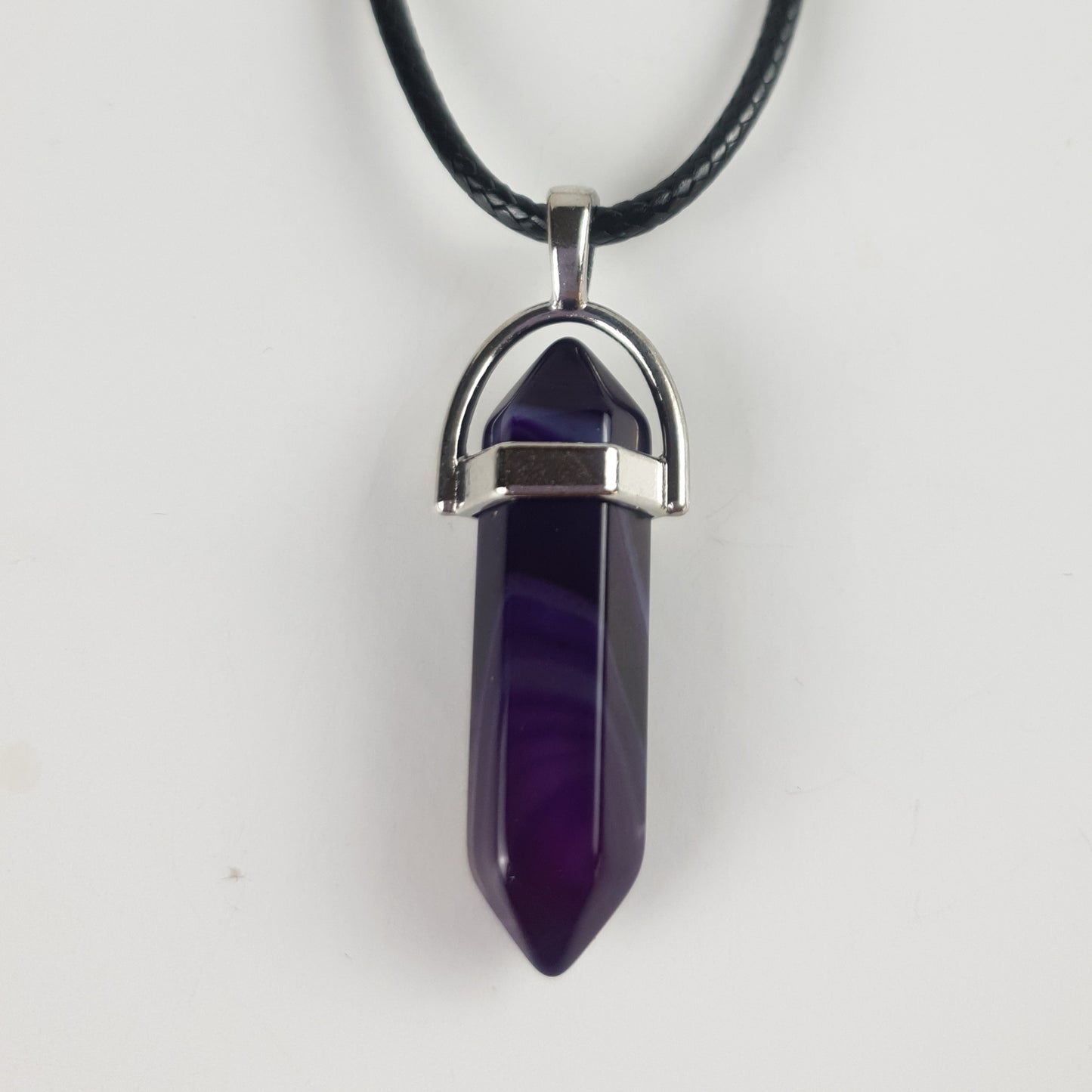 Stripe Onyx Pillar Pendant Necklace