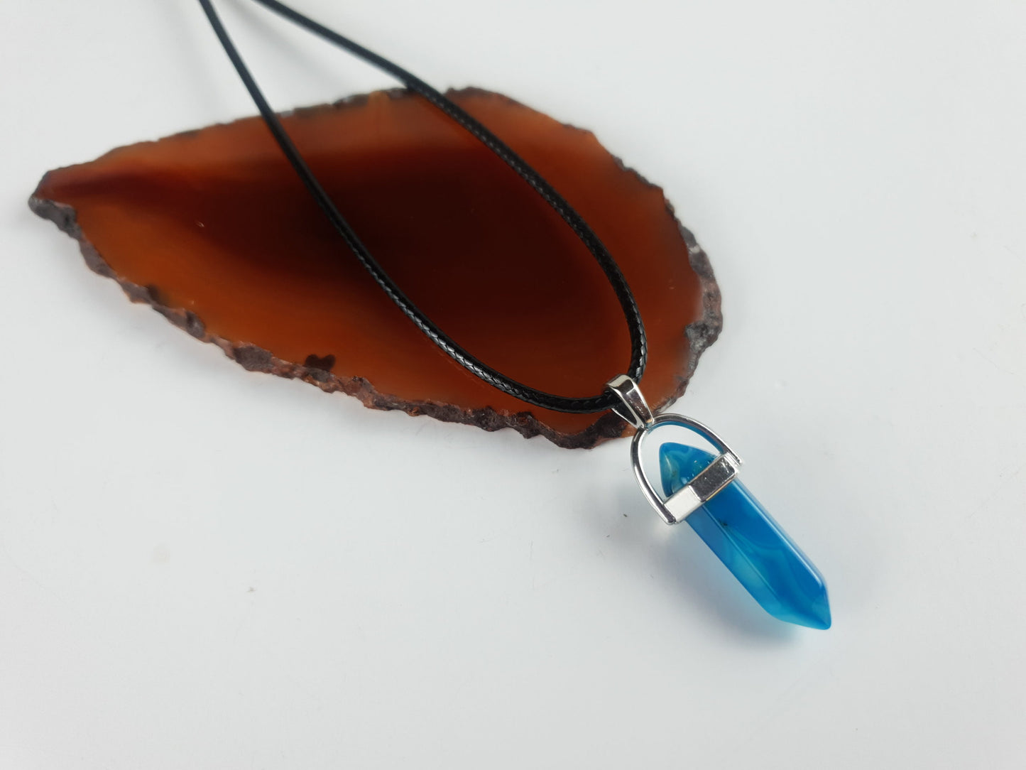 Stripe Onyx Pillar Pendant Necklace