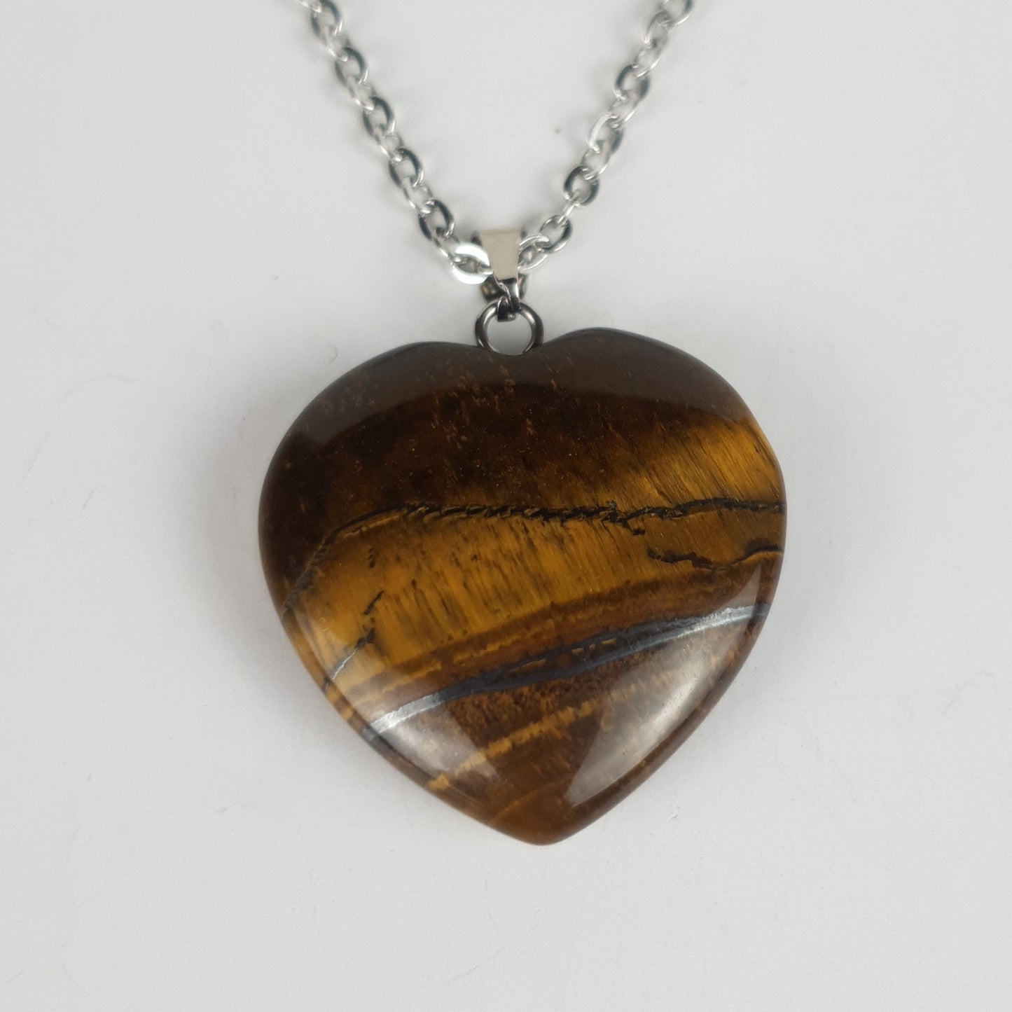 25mm Natural Heart Stone Pendant Necklace