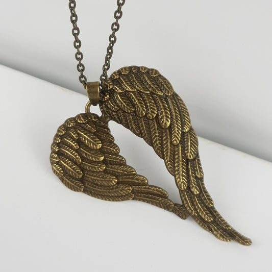 Antique Angel Wings Pendant Necklace