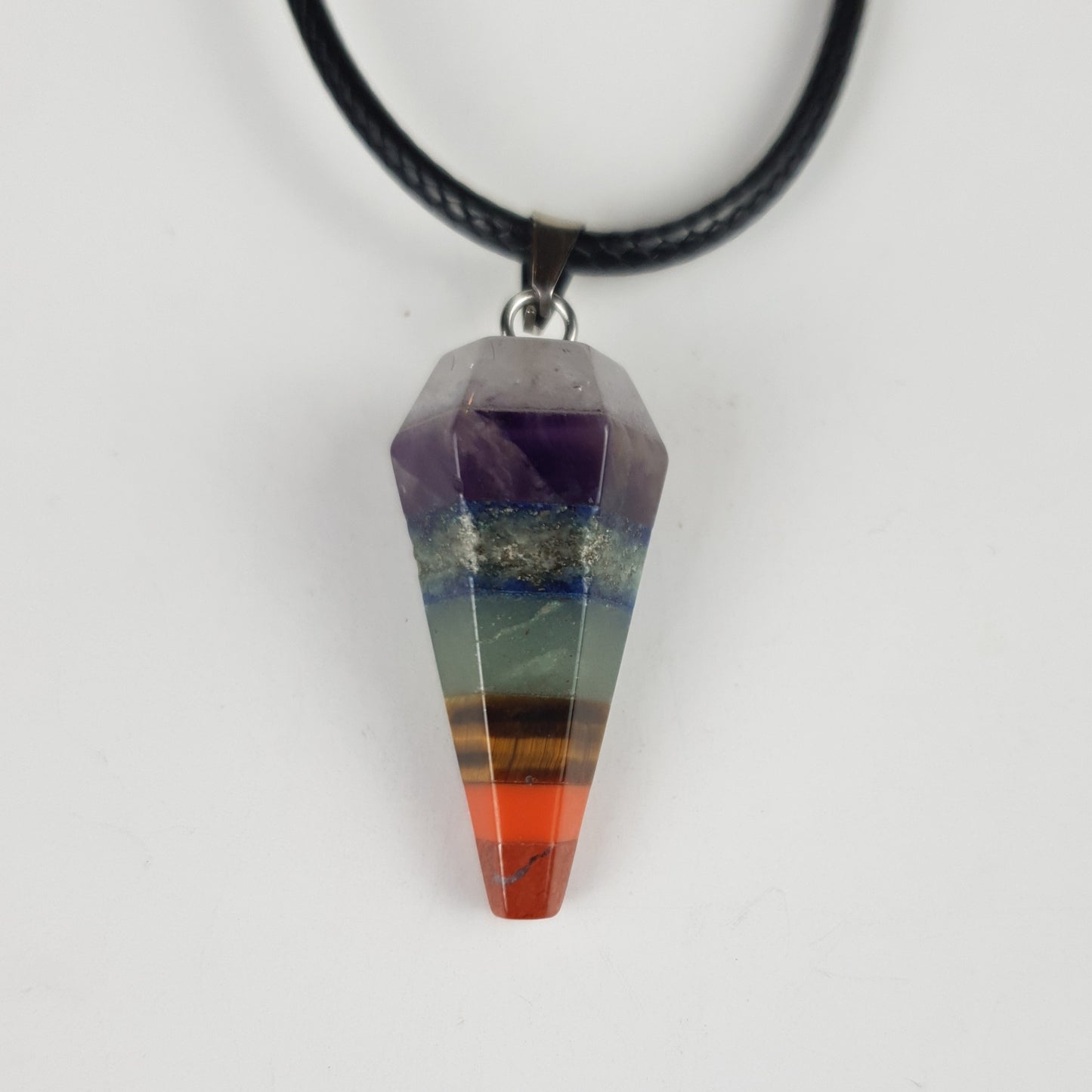 7 Chakra Hexagonal Pyramid Necklace