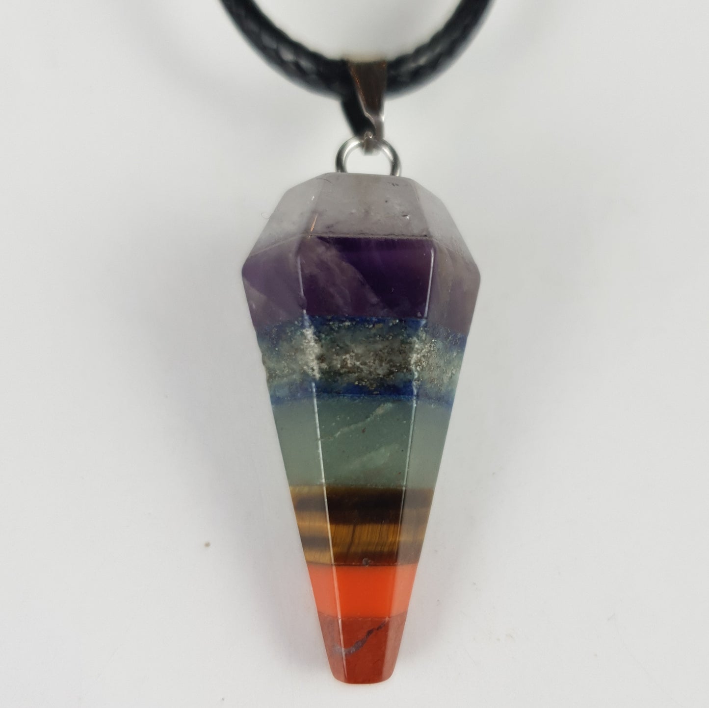 7 Chakra Hexagonal Pyramid Necklace