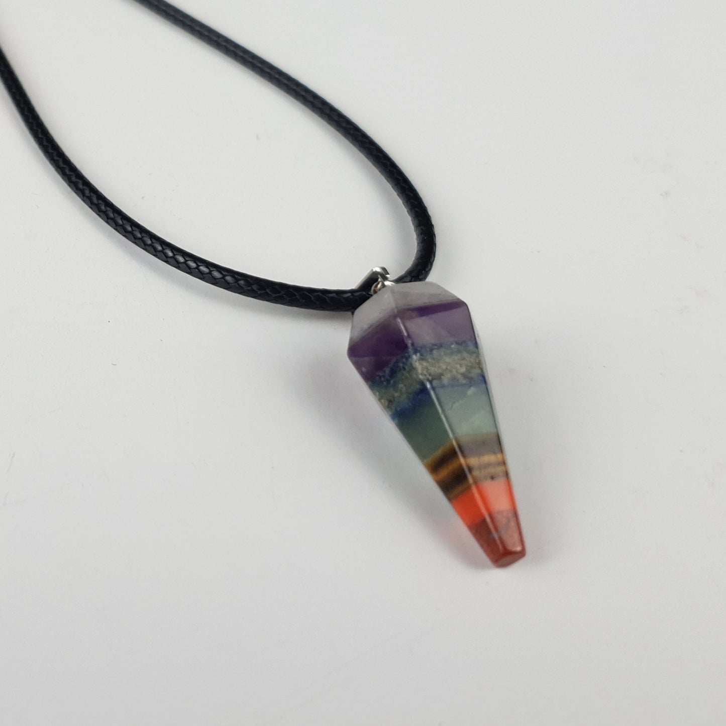 7 Chakra Hexagonal Pyramid Necklace