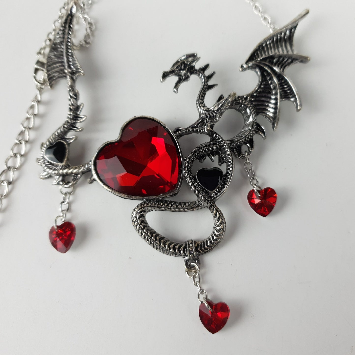 Gothic Dragon Heart Choker Necklace