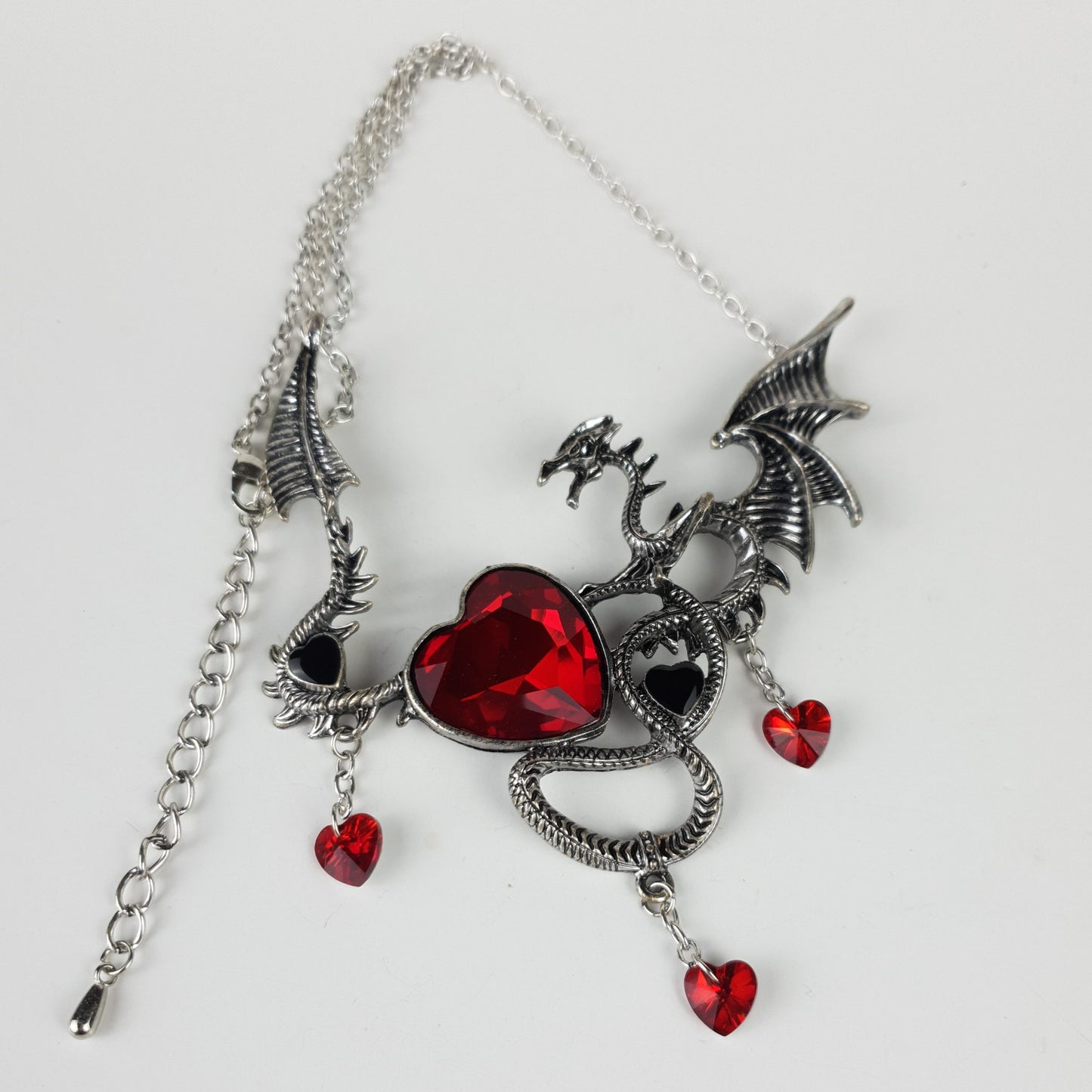 Gothic Dragon Heart Choker Necklace