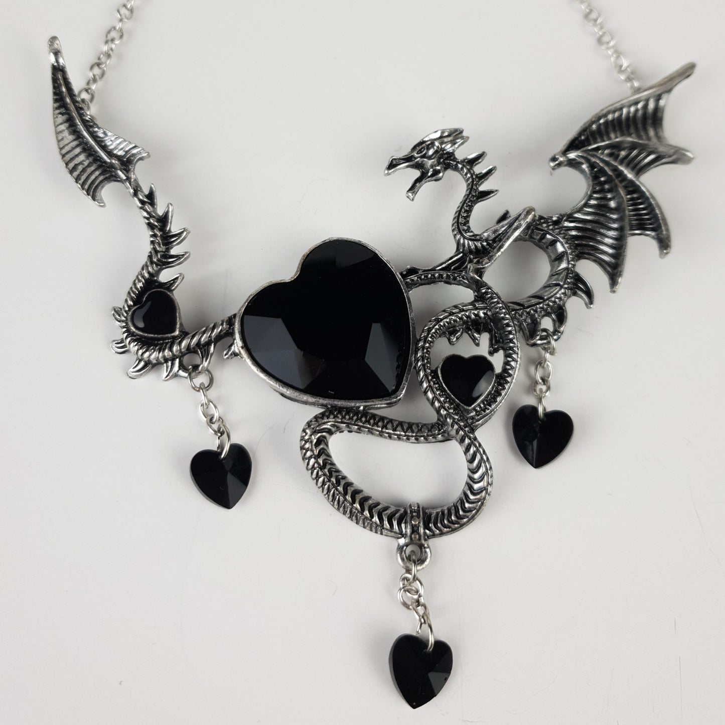 Gothic Dragon Heart Choker Necklace