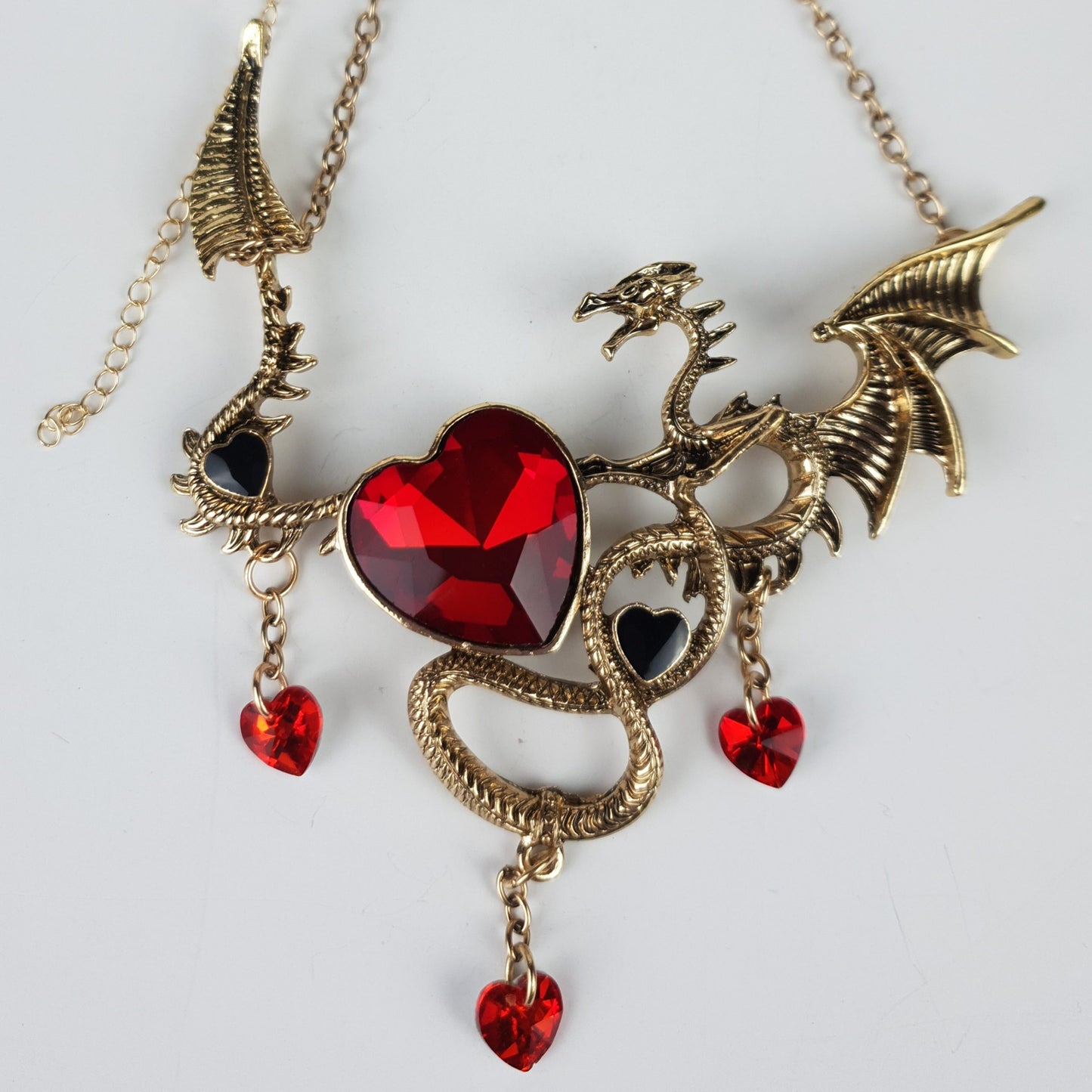 Gothic Dragon Heart Choker Necklace