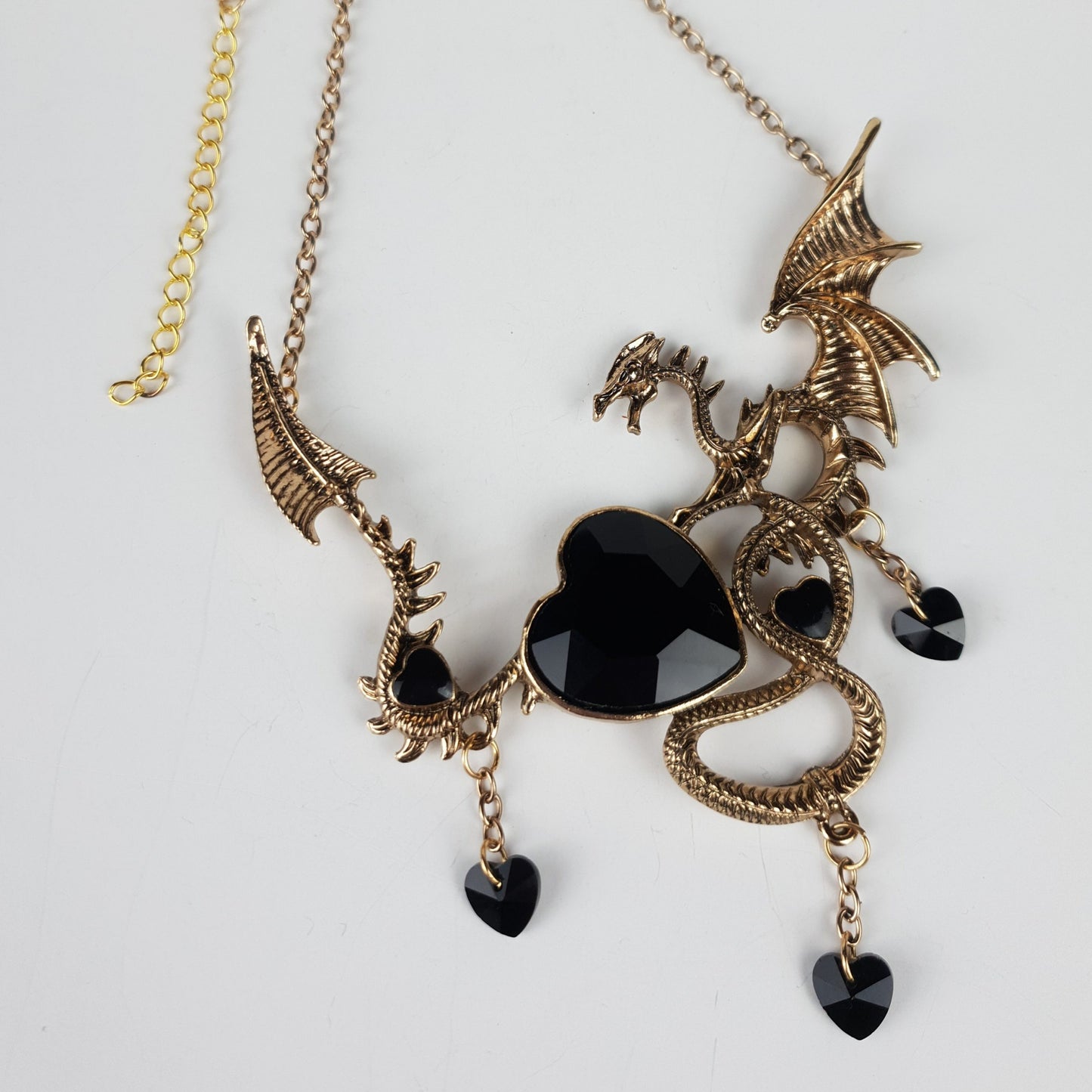 Gothic Dragon Heart Choker Necklace