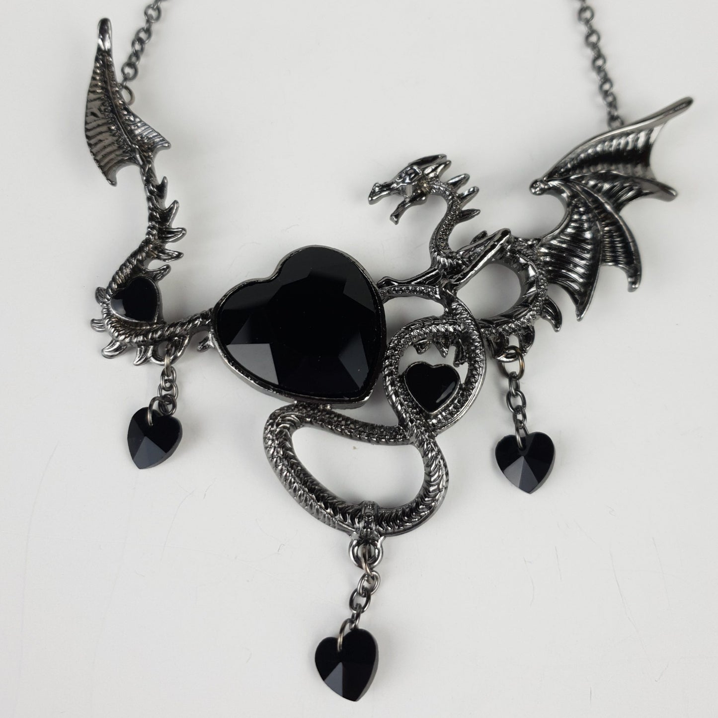 Gothic Dragon Heart Choker Necklace