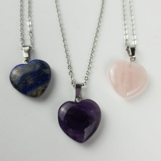 20mm Natural Heart Stone Necklace