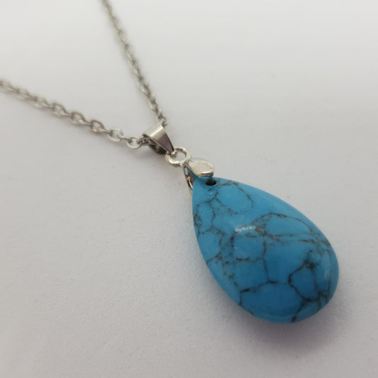 Natural Stone Water Drop Necklace