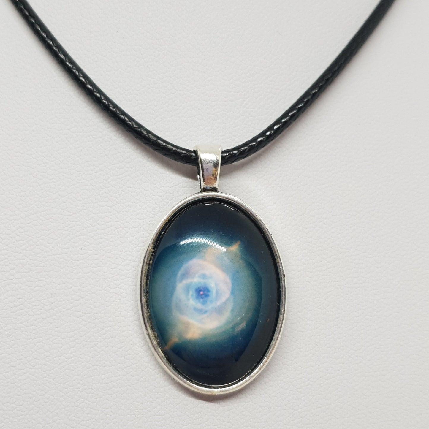 Silver Glass Dome Galaxy Necklace