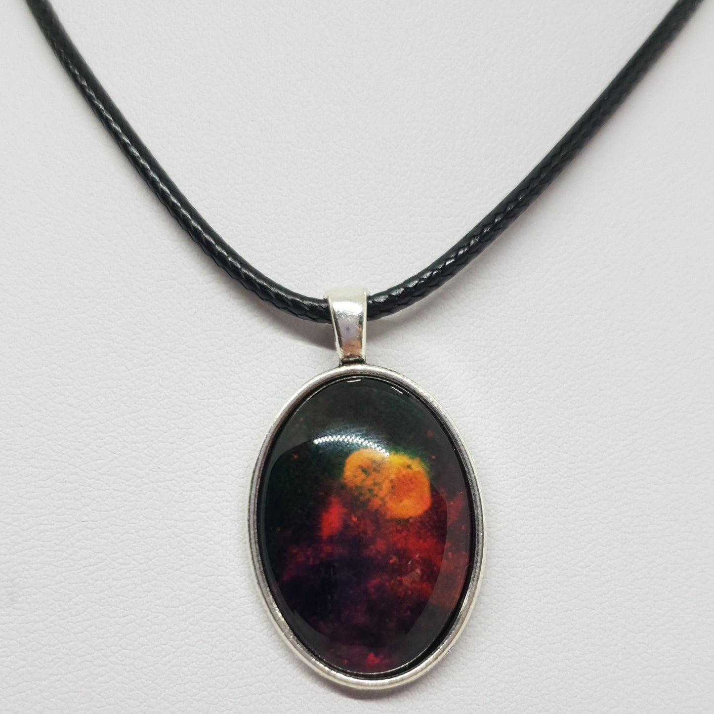 Silver Glass Dome Galaxy Necklace