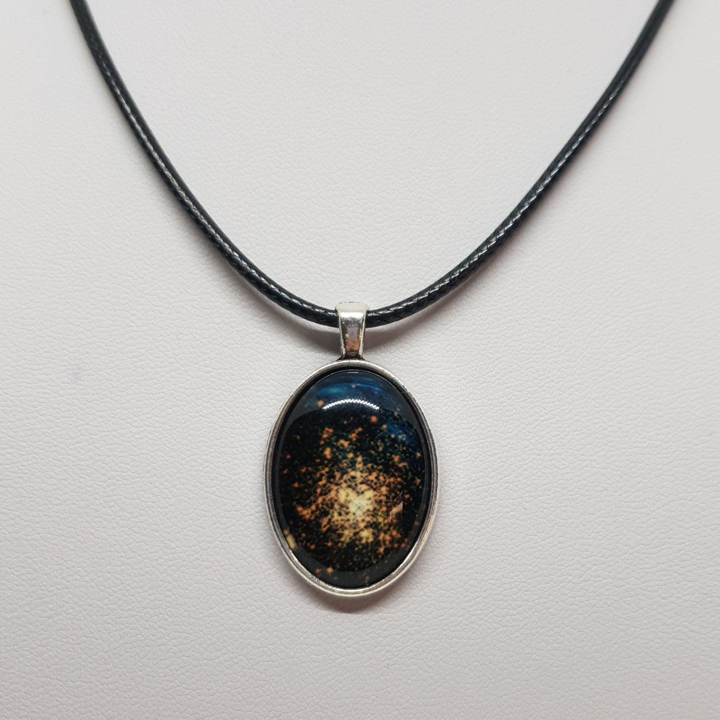 Silver Glass Dome Galaxy Necklace