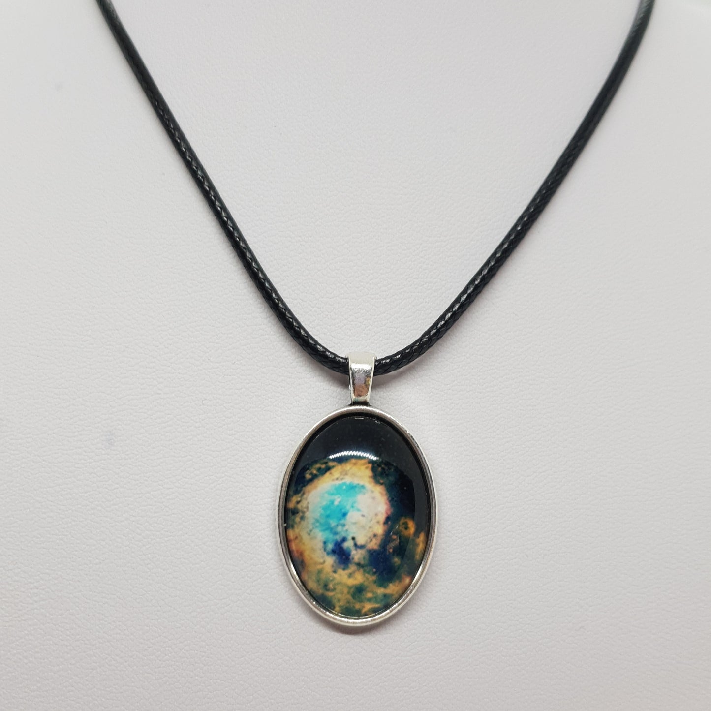 Silver Glass Dome Galaxy Necklace