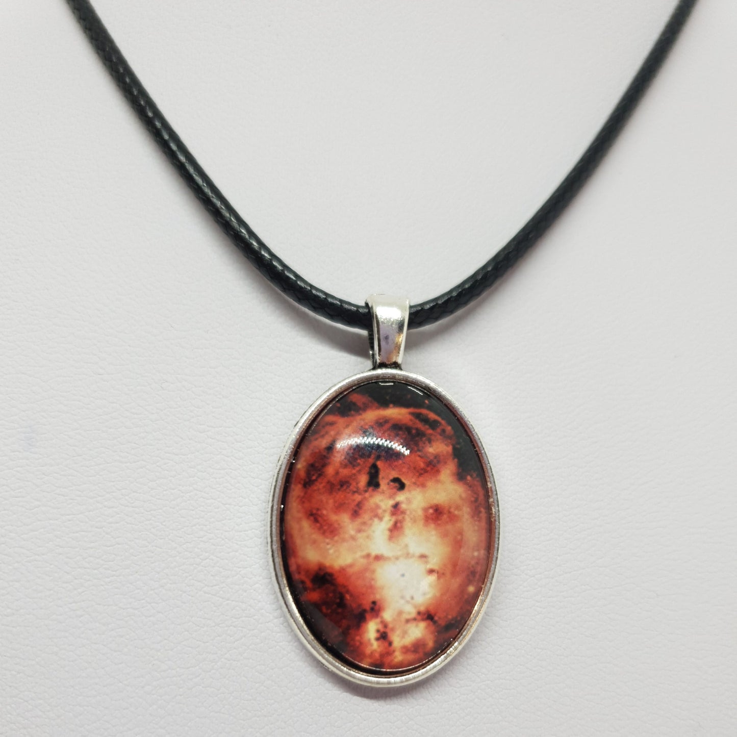 Silver Glass Dome Galaxy Necklace