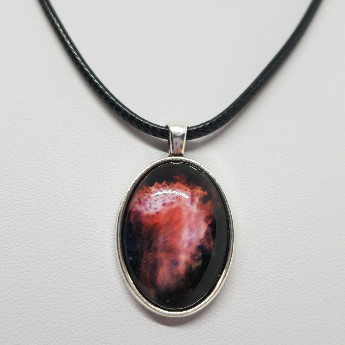 Silver Glass Dome Galaxy Necklace