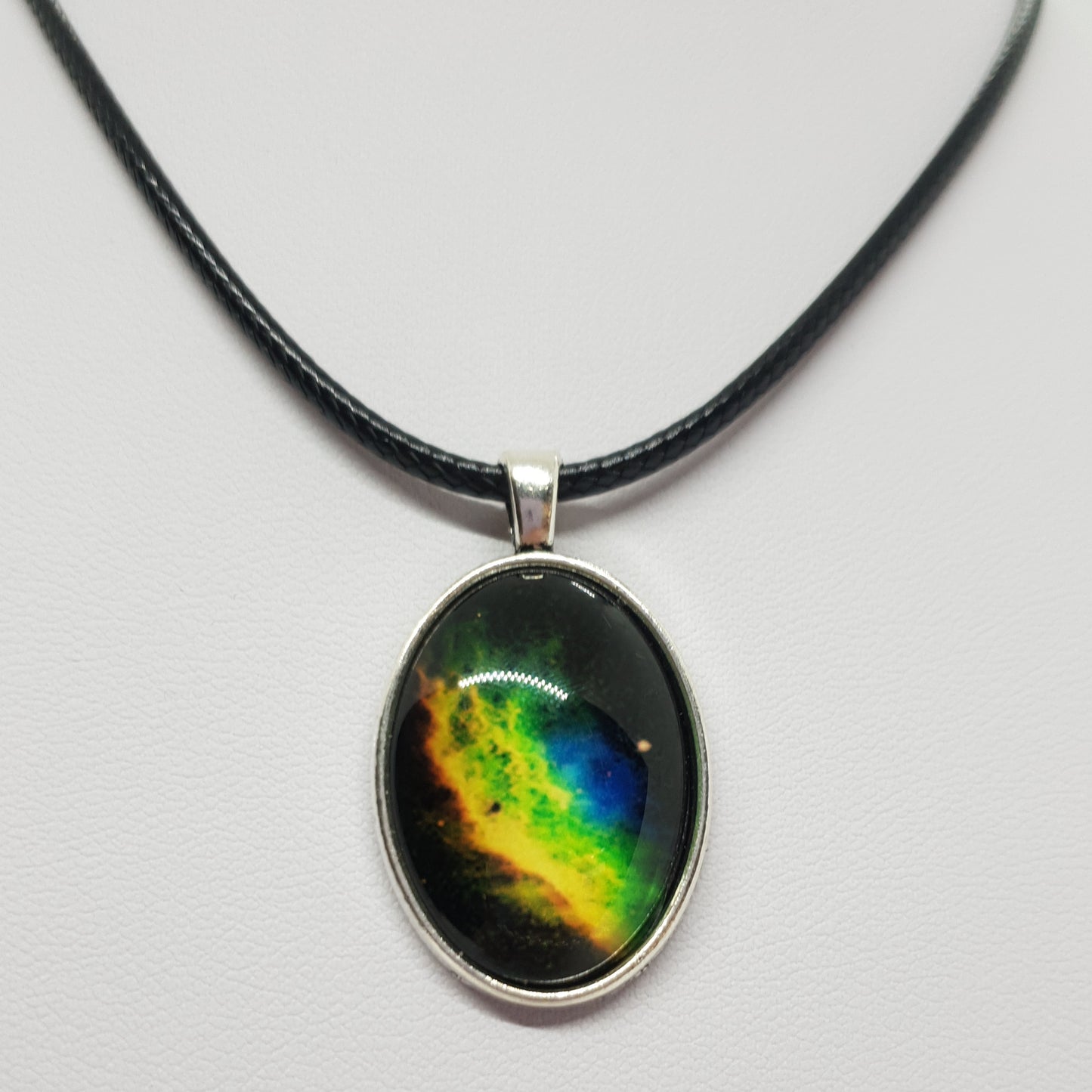 Silver Glass Dome Galaxy Necklace