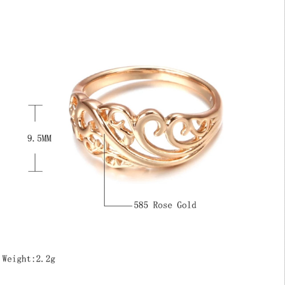 Hollow Flower 585 Rose Gold Ring