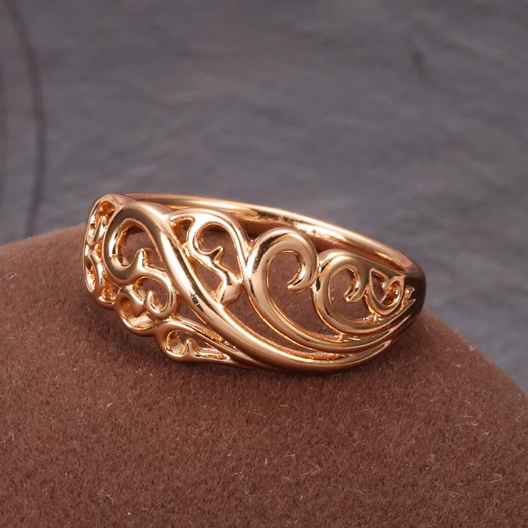 Hollow Flower 585 Rose Gold Ring