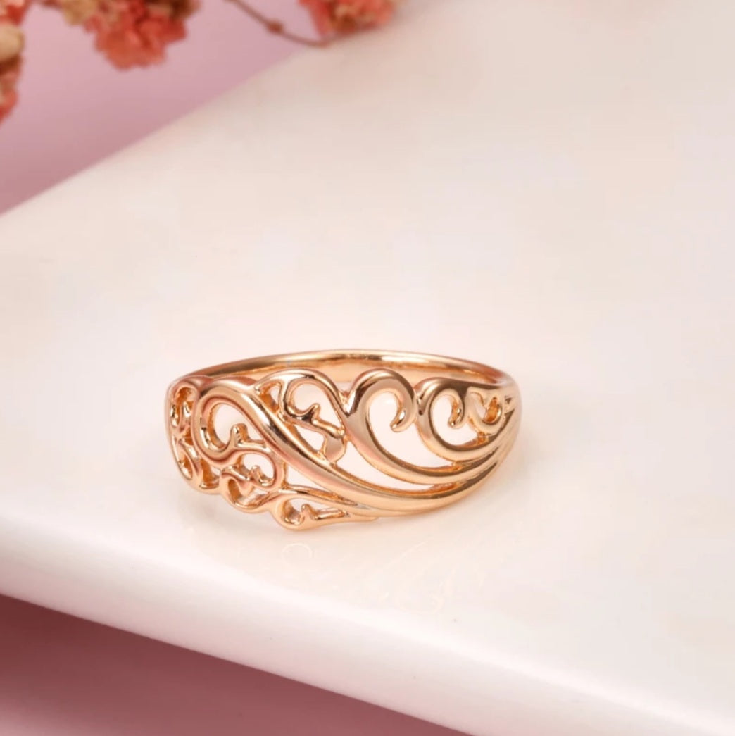 Hollow Flower 585 Rose Gold Ring