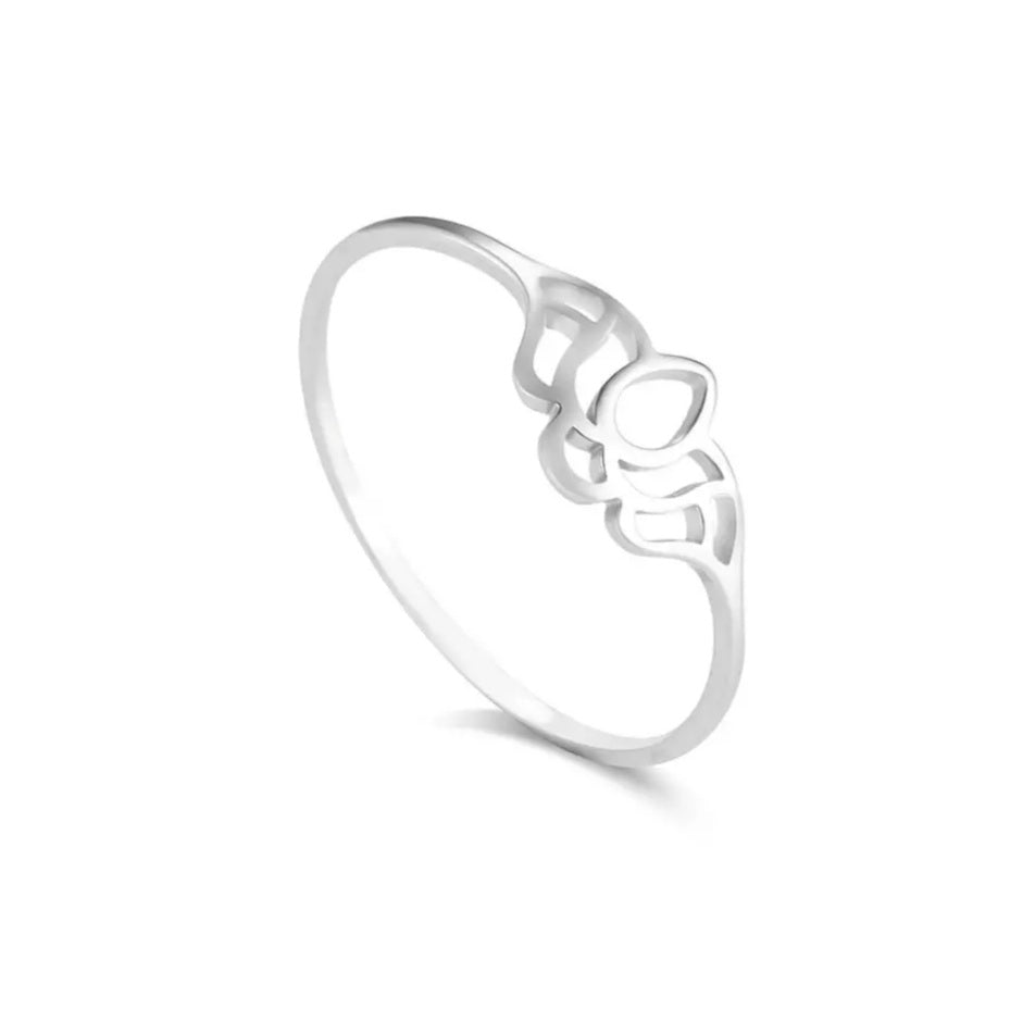 Stainless Steel Lotus Flower Ring