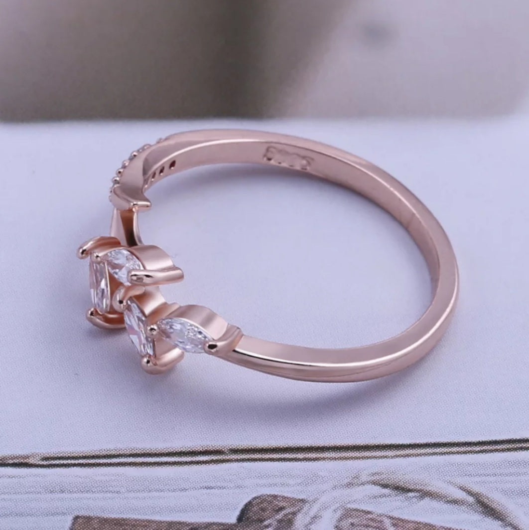 Rose Gold Floral Branch Ring