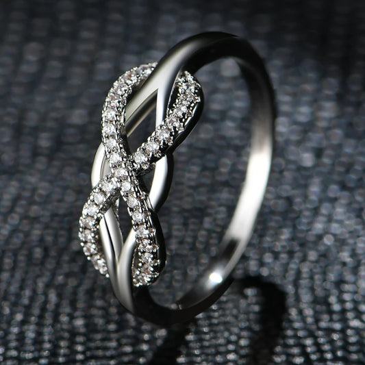 Micro Inlay Zircon Infinity Love Ring