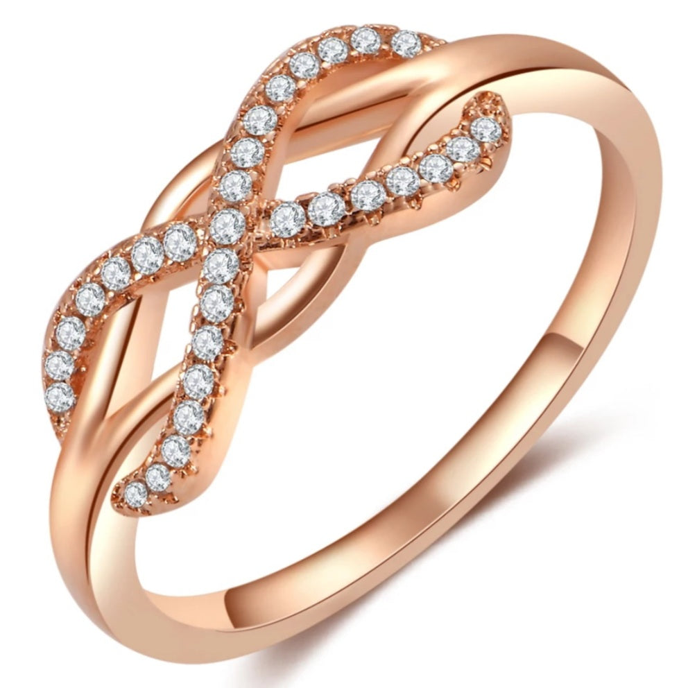 Micro Inlay Zircon Infinity Love Ring