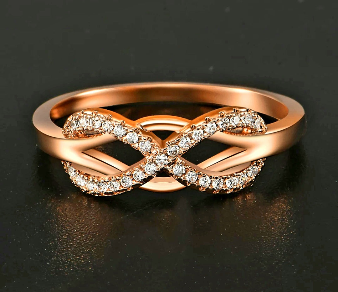 Micro Inlay Zircon Infinity Love Ring