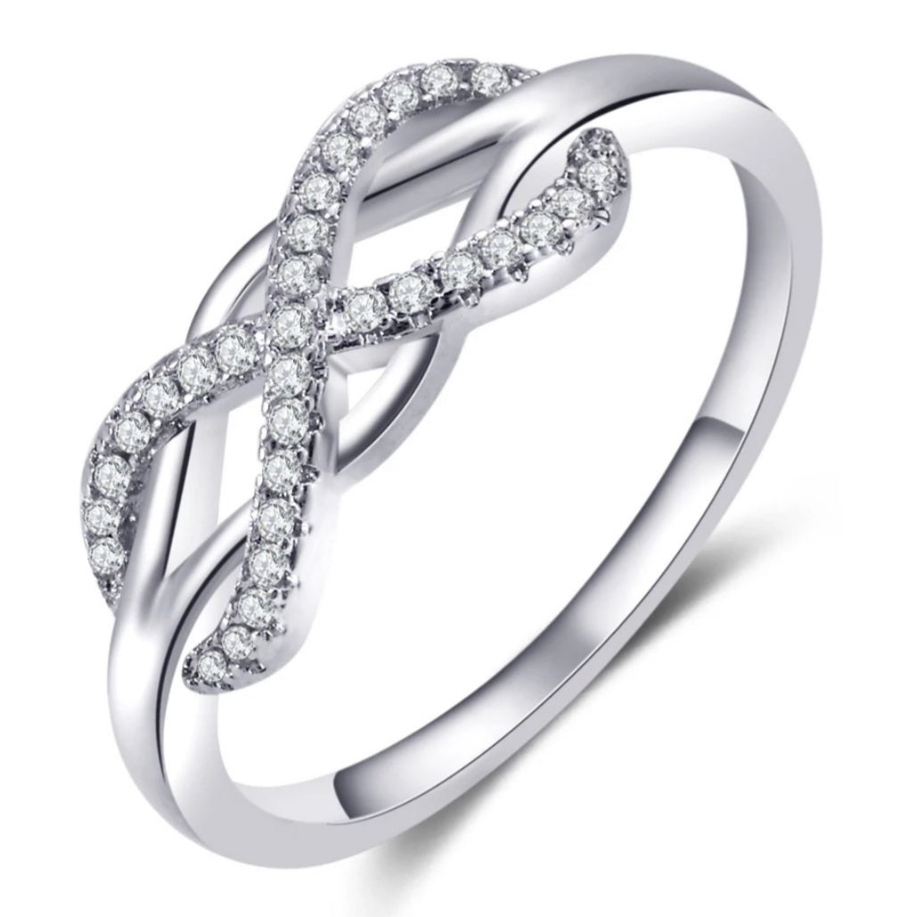 Micro Inlay Zircon Infinity Love Ring