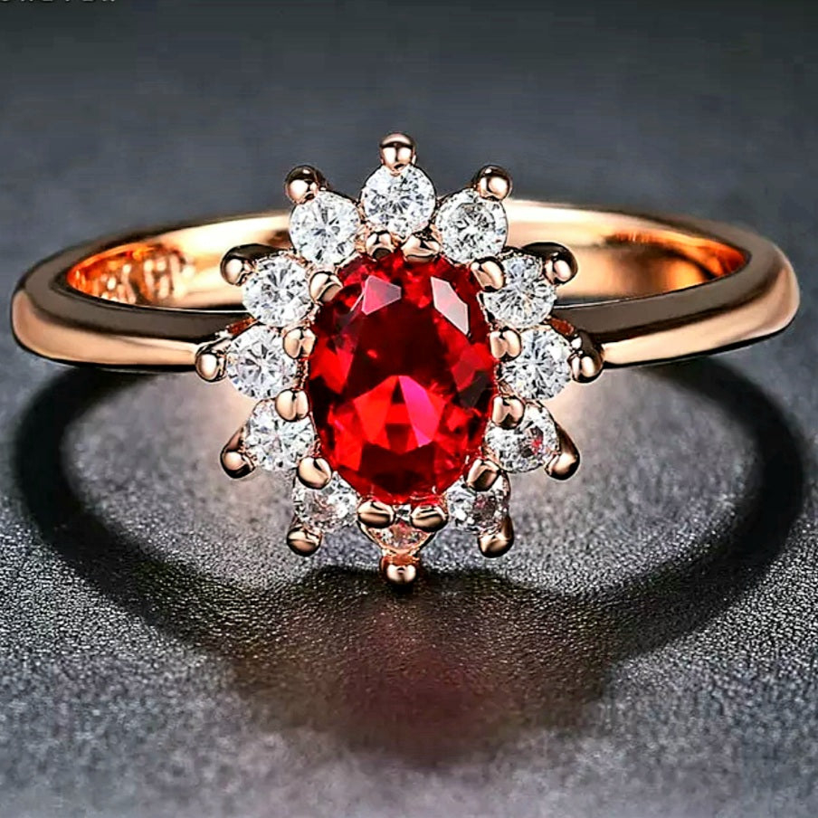 18K Gold Stunning Cubic Zirconia Ring