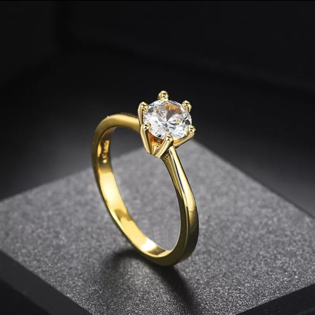 Shades Of Gold 1 Carat Cubic Zirconia Ring