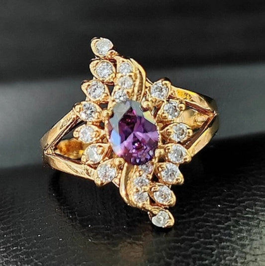 18K Gold Romantic Cubic Zirconia Ring