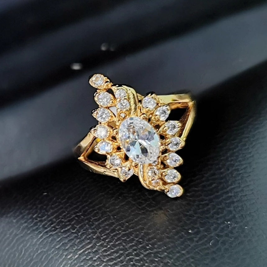 18K Gold Romantic Cubic Zirconia Ring